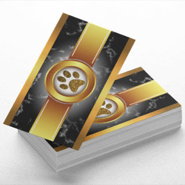 ドッグウォーカーブラック金ゴールド |ペット・ケア 名刺