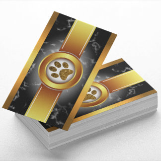 ドッグウォーカーブラック金ゴールド |ペット・ケア 名刺