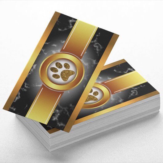 ドッグウォーカーブラック金ゴールド |ペット・ケア 名刺