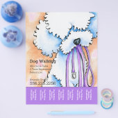 ドッグウォーカープードルパープルパーソナライズされたティアシート チラシ (シングル)