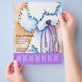 ドッグウォーカープードルパープルパーソナライズされたティアシート チラシ (手)