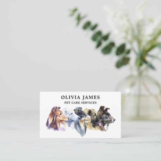 ドッグウォーカーペットケアサービスの名刺 名刺 (スタンド正面)