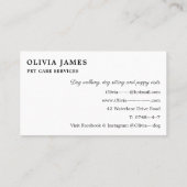 ドッグウォーカーペットケアサービスの名刺 名刺 (裏面)