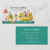 ドッグウォーカーペットケアサービス名刺 名刺 (正面/裏面)