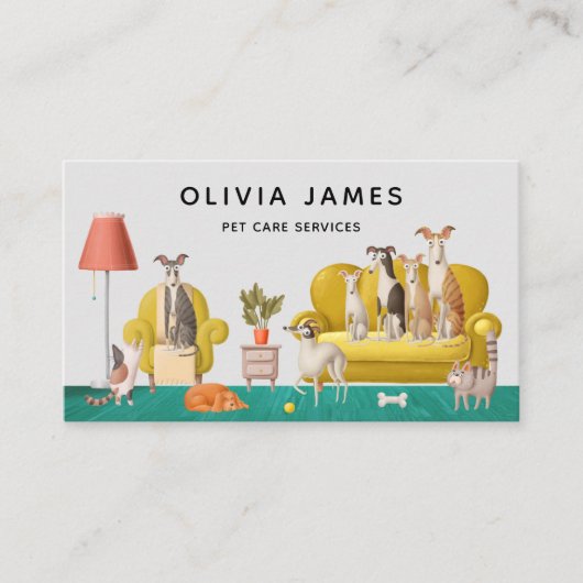 ドッグウォーカーペットケアサービス名刺 名刺 (正面)