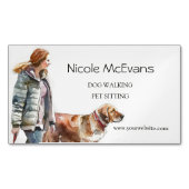 ドッグウォーカーペットケアサービス マグネット名刺 (正面)