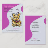 ドッグウォーカーペットケアリーズテリアパープル 名刺 (正面/裏面)