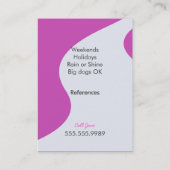 ドッグウォーカーペットケアリーズテリアパープル 名刺 (裏面)