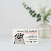 ドッグウォーカーペットシッターおもしろいふわふわ犬 名刺 (スタンド正面)