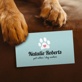 ドッグウォーカーペットシッターかわいいポーハート 名刺