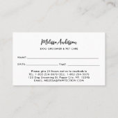 ドッグウォーカーペットシッターかわいいワンちゃんラブラドールビジネス 予約カード (裏面)