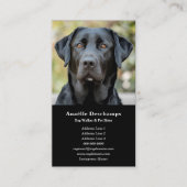 ドッグウォーカーペットシッターカスタムフォトブラック 名刺 (正面)