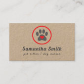 ドッグウォーカーペットシッターポーハートクラフト 名刺 (正面)