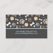 ドッグウォーカーペットシッターポープリントブルー 名刺 (裏面)