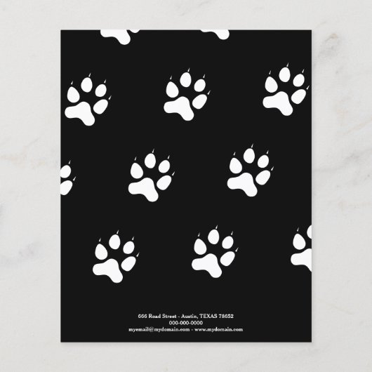 ドッグウォーカーペットシッター写真ティアオフストリップフライヤー チラシ (裏面)