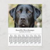 ドッグウォーカーペットシッター写真ティアオフストリップフライヤー チラシ (正面)