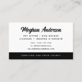 ドッグウォーカーペットシッター写真 名刺 (裏面)