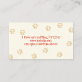 ドッグウォーカーペットシッター可愛いドードルドッグ付きボール 名刺 (裏面)