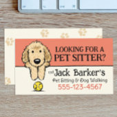 ドッグウォーカーペットシッター可愛いドードルドッグ付きボール 名刺