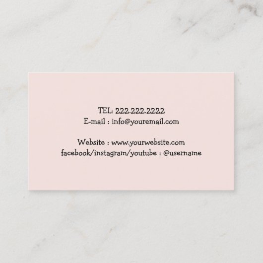 ドッグウォーカーペットシッター女の子歩くドッグ赤面ピンク 名刺 (裏面)