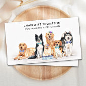 ドッグウォーカーペットシッター犬トリマーウォーター色 名刺