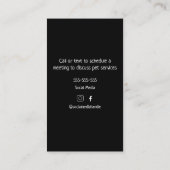 ドッグウォーカーペットシッティングサービスカットドッグキャット 名刺 (裏面)