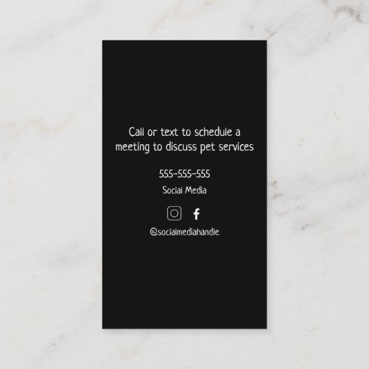 ドッグウォーカーペットシッティングサービスカットドッグキャット 名刺 (裏面)