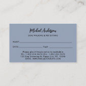 ドッグウォーカーペットシッティングブラックラブラドール事業 予約カード (裏面)