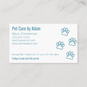 ドッグウォーカーペットシッモダンタパウォームブルーグリーン 名刺 (裏面)