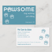 ドッグウォーカーペットシッモダンタパウォームブルーグリーン 名刺 (正面/裏面)