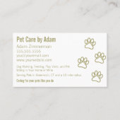 ドッグウォーカーペットシッモダントパワソームソフトグリーン 名刺 (裏面)