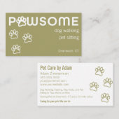 ドッグウォーカーペットシッモダントパワソームソフトグリーン 名刺 (正面/裏面)