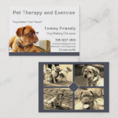 ドッグウォーカーペットセラピー写真テンプレート 名刺 (正面/裏面)