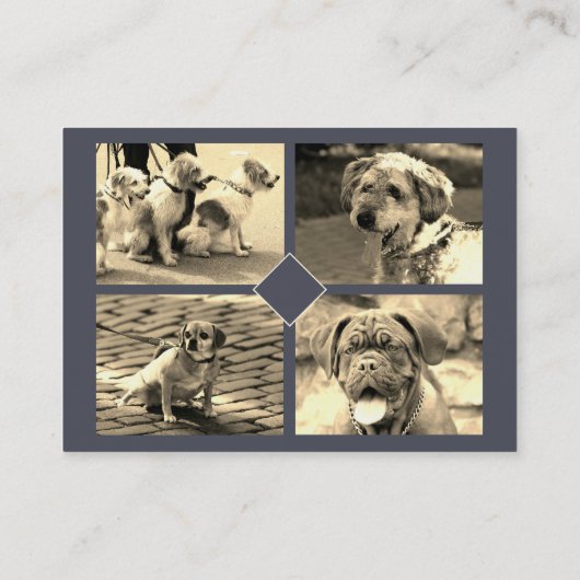 ドッグウォーカーペットセラピー写真テンプレート 名刺 (裏面)