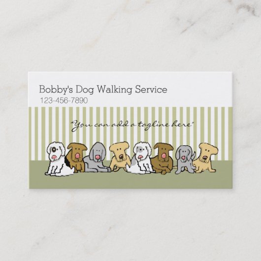 ドッグウォーカーペットビジネスのカスタマイズ 名刺 (正面)