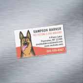 ドッグウォーカーペット座っているドイツの羊飼い気に動物 マグネット名刺 (インサイチュ)