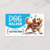 ドッグウォーカーペット座ってハッピードッグが首輪をかむ 名刺 (正面)