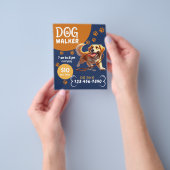 ドッグウォーカーペット座ってハッピードッグネイビーブルー チラシ (手)