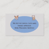 ドッグウォーカーペット座りサービスプロフェッショナル 名刺 (裏面)