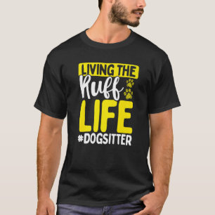 ドッグウォーカーペット座りプロフェッショナルドッグシッター Tシャツ