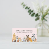 ドッグウォーカーペット座り犬トレーナー水彩 名刺 (スタンド正面)