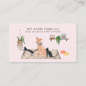 ドッグウォーカーペット座水彩 名刺 (正面)