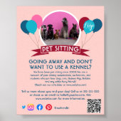 ドッグウォーカーペット着座ペットサービスグルーミングチラシ ポスター (正面)