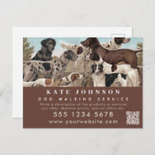 ドッグウォーカーペット着座動物気にプロフェッショナル ポストカード (正面/裏面)