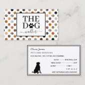 ドッグウォーカーペット・動物気に毛水玉模様 名刺 (正面/裏面)