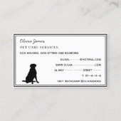 ドッグウォーカーペット・動物気に毛水玉模様 名刺 (裏面)
