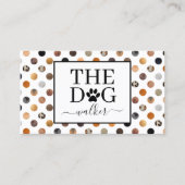 ドッグウォーカーペット・動物気に毛水玉模様 名刺 (正面)