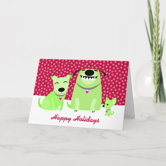 ドッグウォーカーホリデーグリーティング シーズンカード (正面)