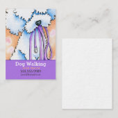 ドッグウォーカーホワイトプードルパープル 名刺 (正面/裏面)