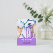 ドッグウォーカーホワイトプードルパープル 名刺 (スタンド正面)